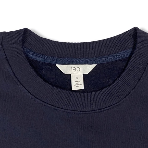 MERRY Holiday Festive Sweatshirt, Navy w/ raised textured multi-colored letters - Picture 6 of 12